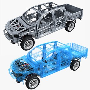 Pickup truck frame chassis 3D model
