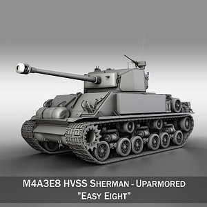 m4a3e8 hvss sherman - 3d model