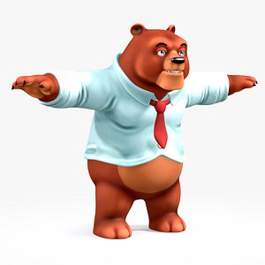 3D model Cartoon Grizzly Bear