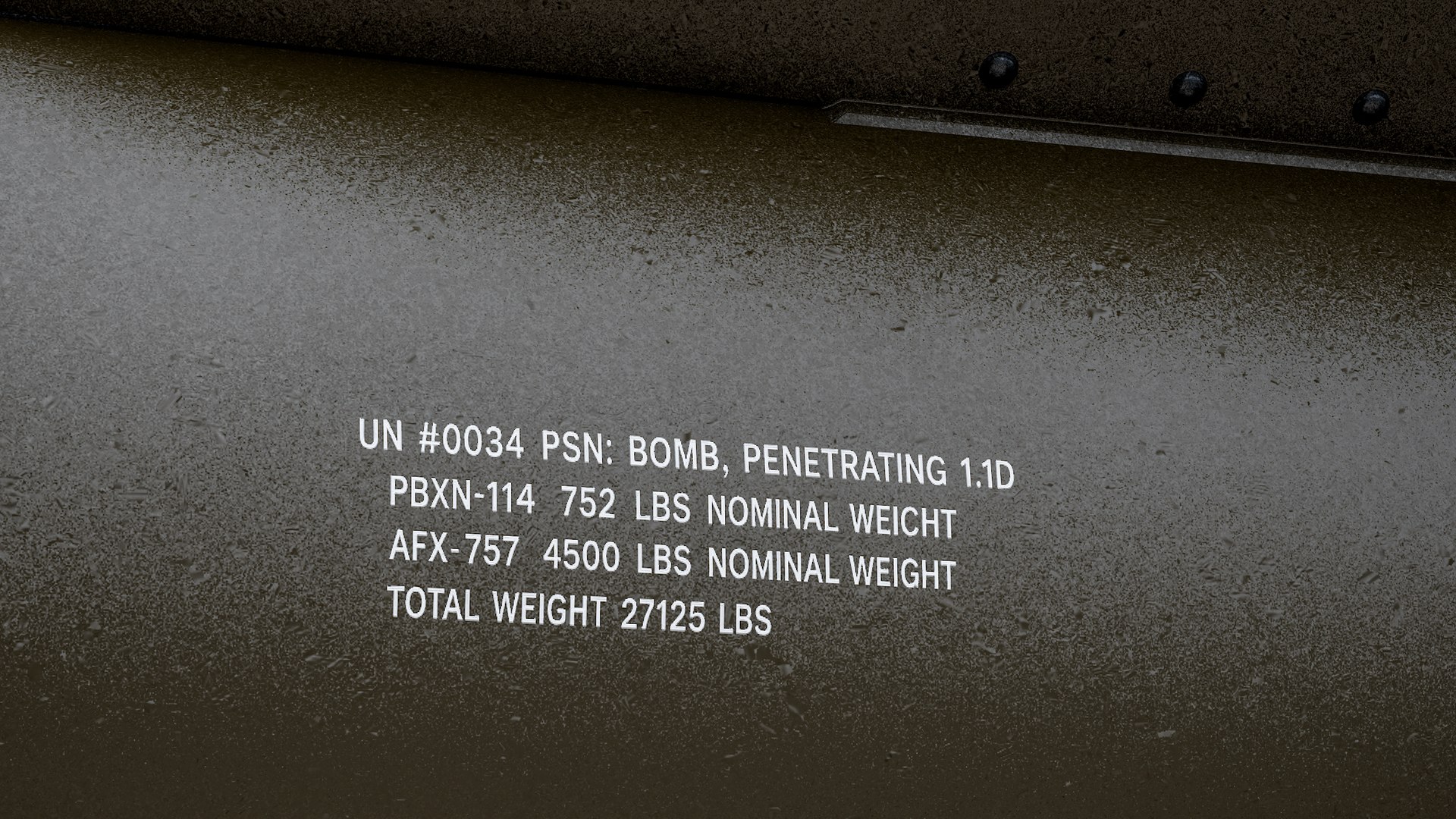 GBU-57 MOP Anti-Bunker Bomb Olive Drab PBR model https://p.turbosquid.com/ts-thumb/60/WVLQYN/pU/r_scrgbu57_018b/png/1790411926/1920x1080/fit_q87/c342e5ab36e32bb2937eefd295234b4cb2fe0fad/r_scrgbu57_018b.jpg