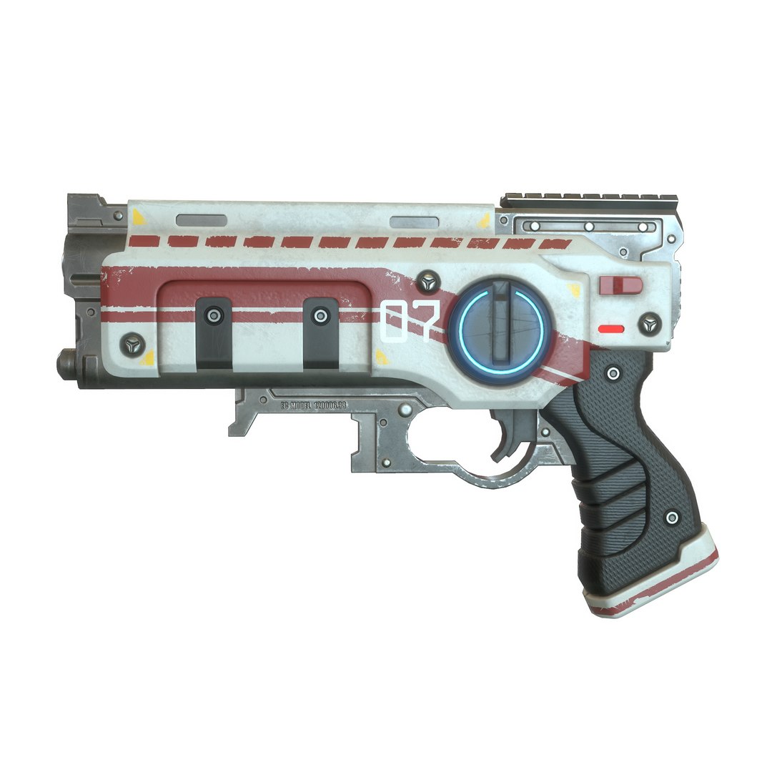 3d sci fi gun