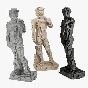 3D David Michelangelo Pixel sculpture
