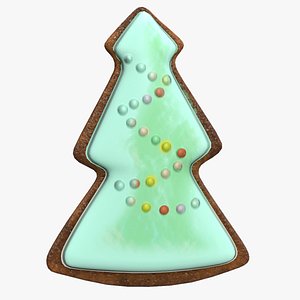 christmas tree gingerbread cookie 3D model