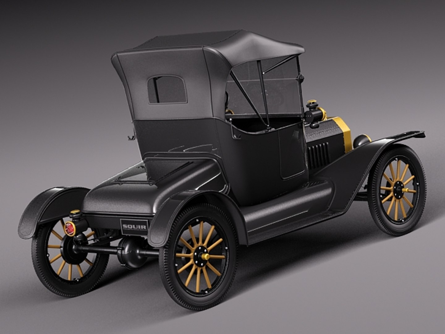 3d classic antique sedan convertible