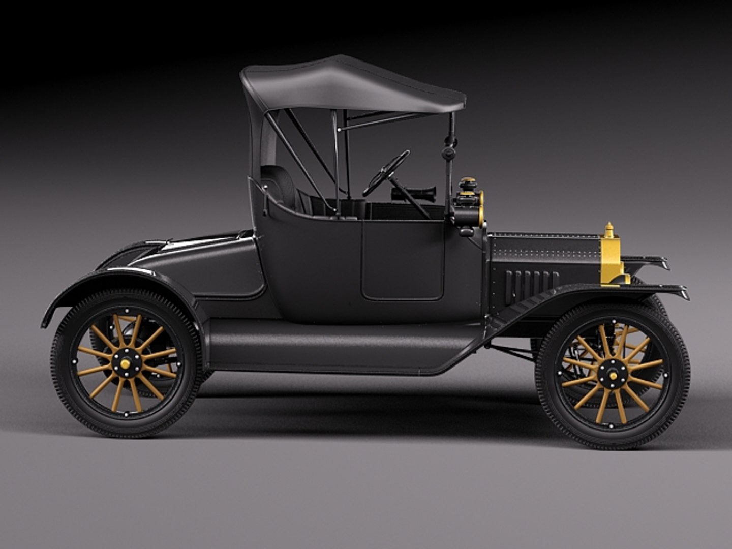 3d classic antique sedan convertible