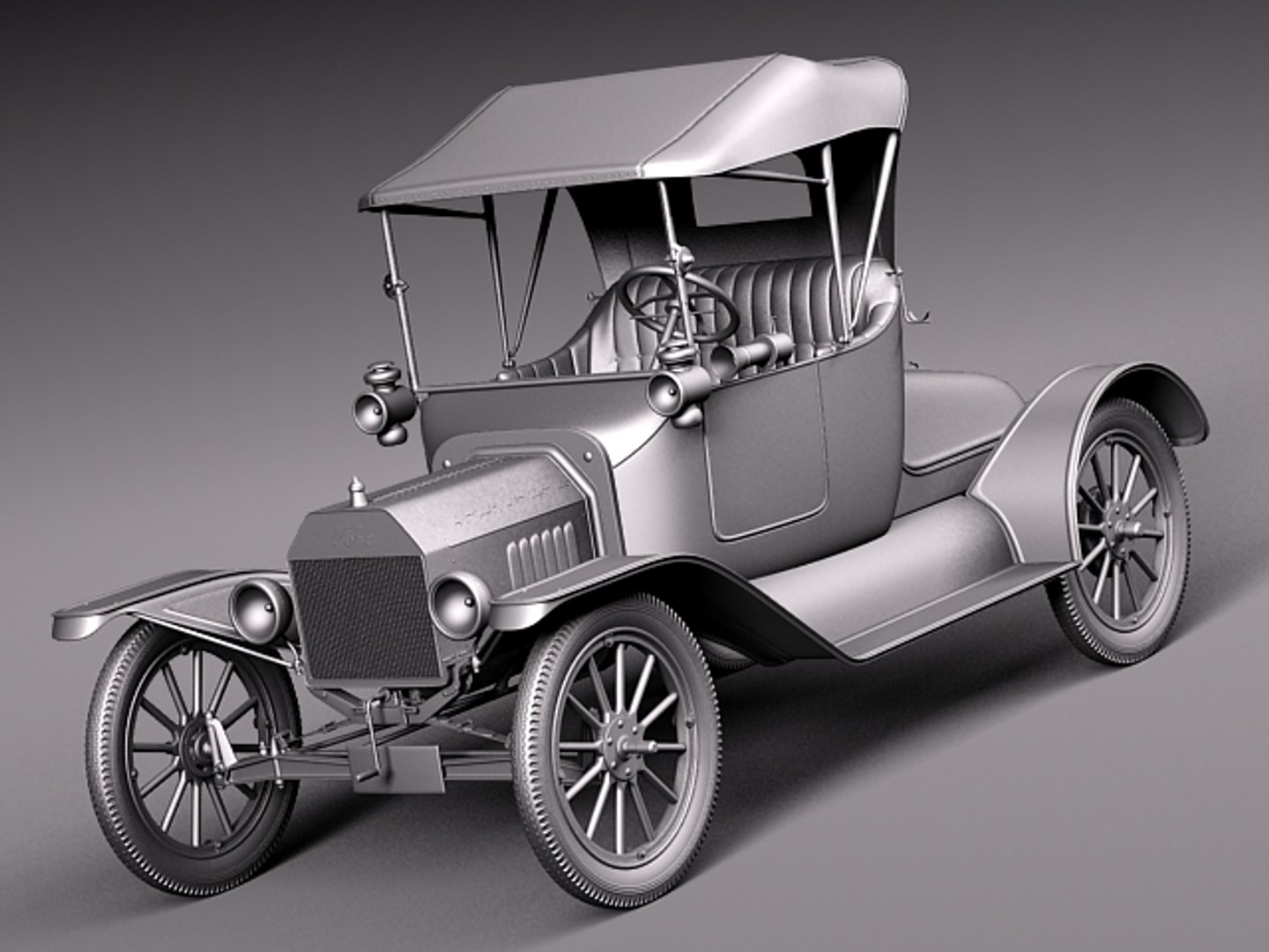 3d classic antique sedan convertible