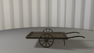 3d model wooden cart