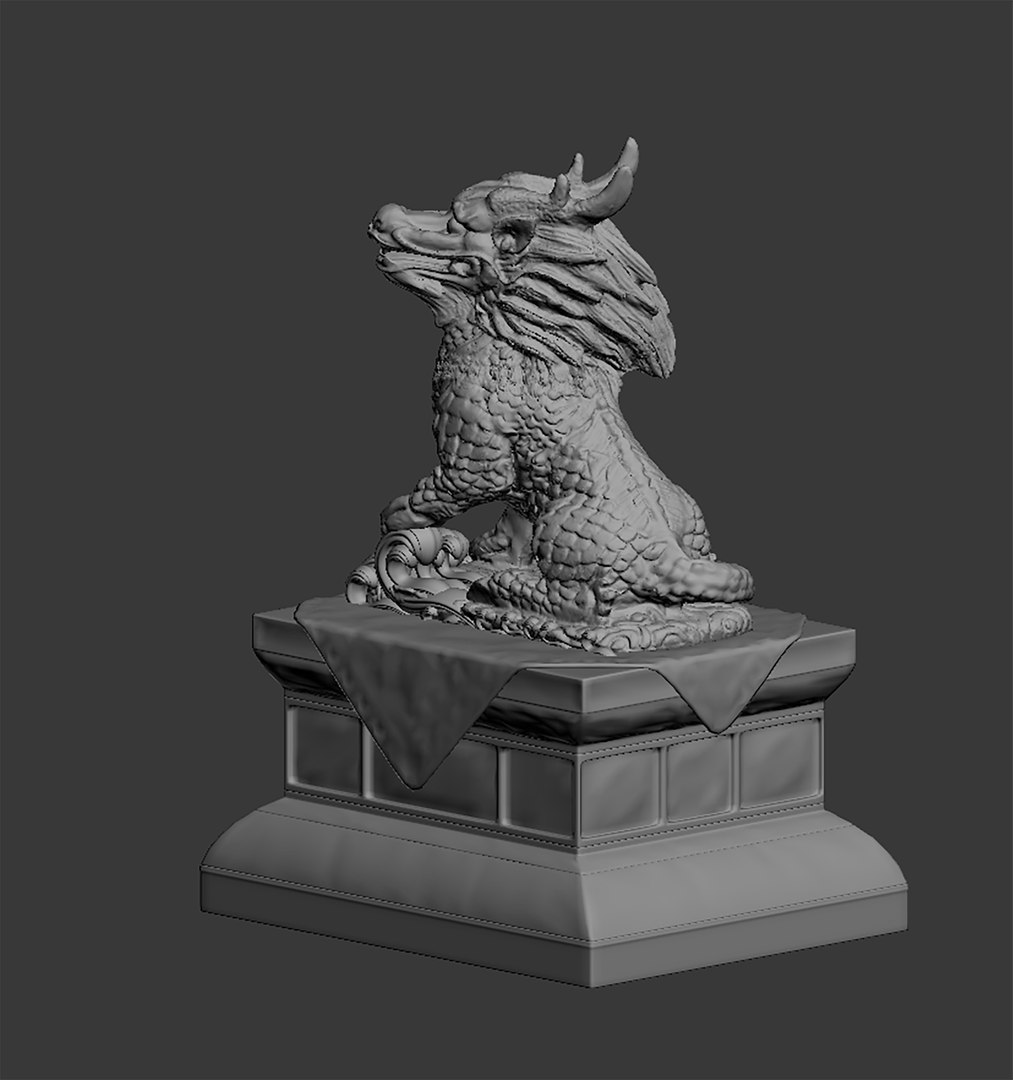 Ancient Chinese Mythical Beasts Divine Beast Avoiding Water 3d Model