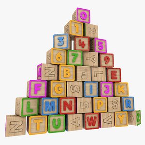 alphabet blocks 3D model