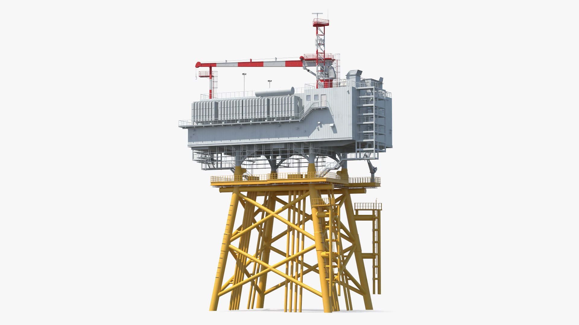 Wind Turbines and Substation Collection 3D model preview