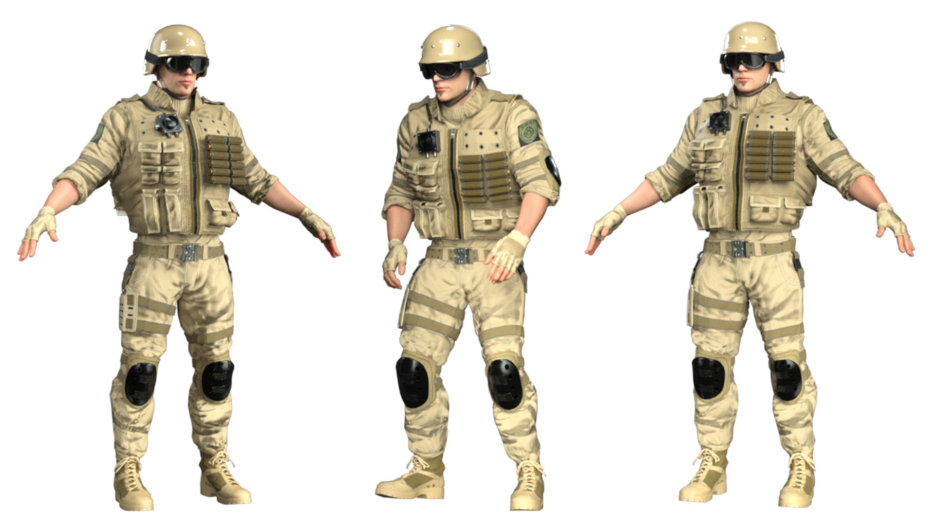 Realistic Rigged Army-B Character Man 3D Model 3D model - TurboSquid ...
