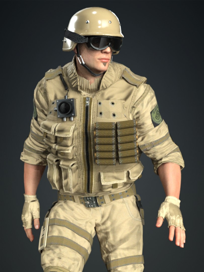 Realistic Rigged Army-B Character Man 3D Model 3D model - TurboSquid ...