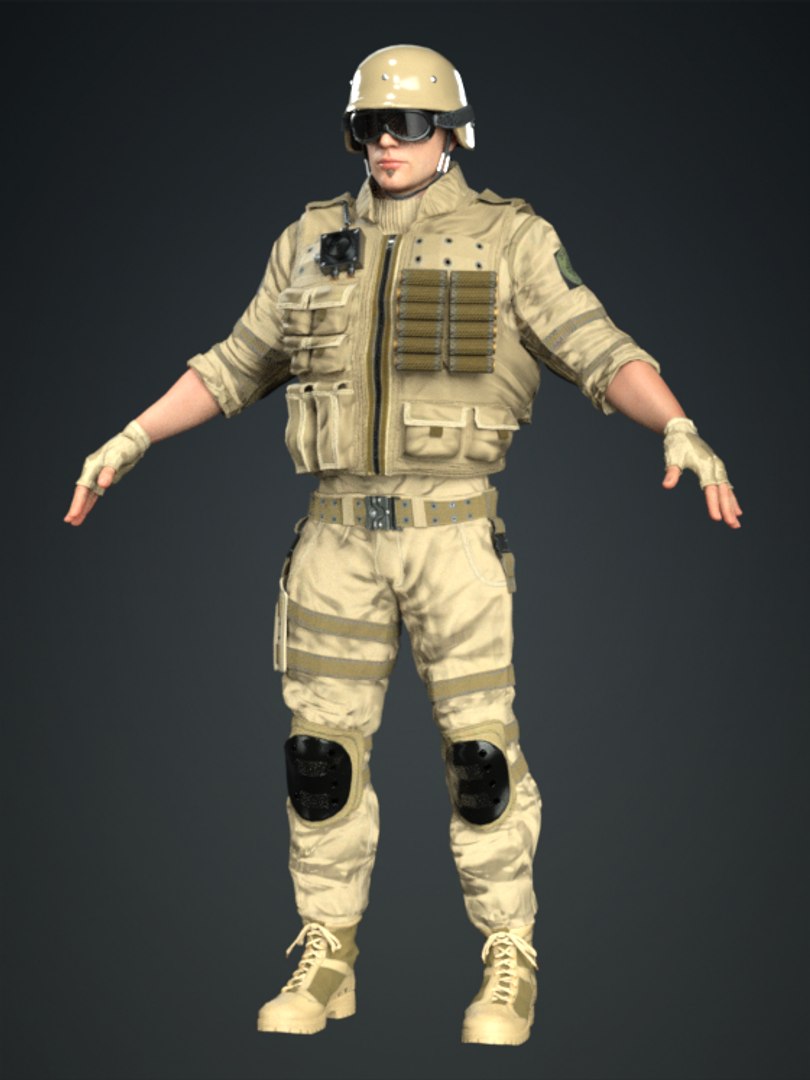 Realistic Rigged Army-B Character Man 3D Model 3D model - TurboSquid ...