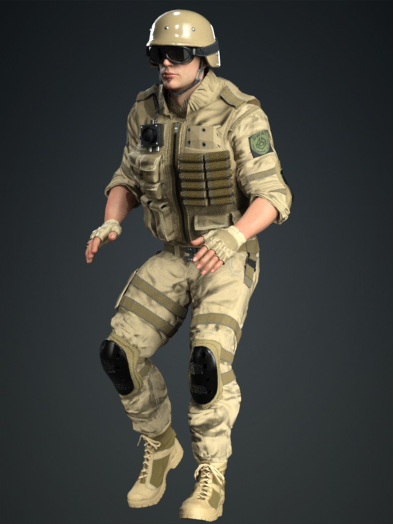 Realistic Rigged Army-B Character Man 3D Model 3D model - TurboSquid ...