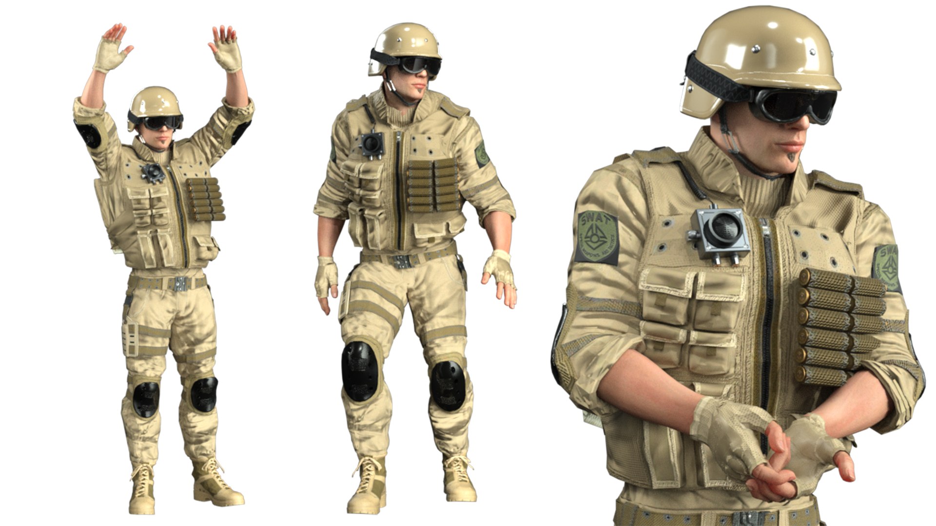 Realistic Rigged Army-B Character Man 3D Model 3D model - TurboSquid ...