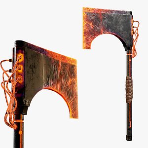 3D Cyber Warrior Axe model