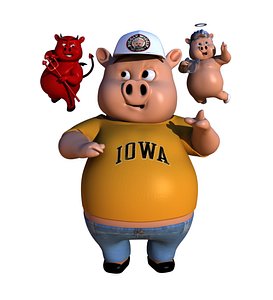 3D rig angel devil animation model