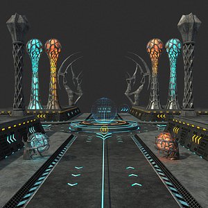 3D sci-fi road column