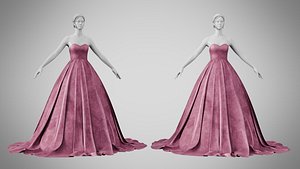 3D Dress 47 Dusty Rose Velvet