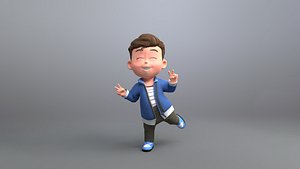 3D Boy Cartoon Character 2 model