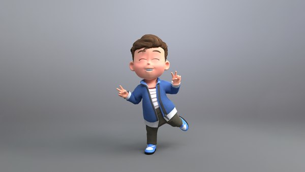 3D Boy Cartoon Character 2 model