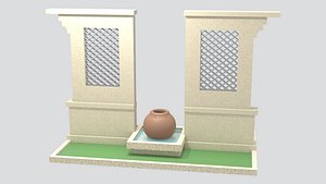 Garden Entrance Feature Wall Gate 3D Model 3D model