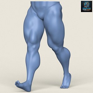 3D Muscular Man Leg Pose 10