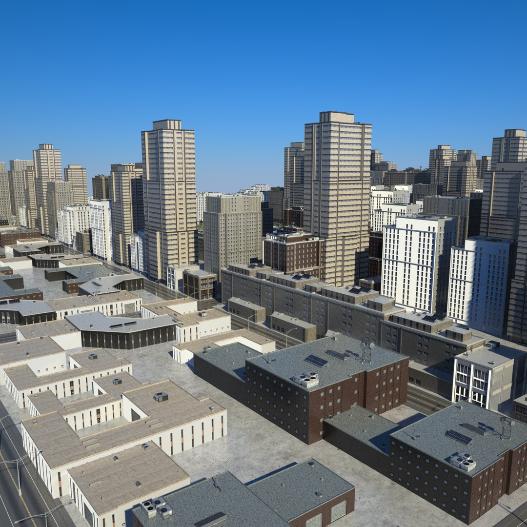 Cityscape Scene Highrise 3d Model