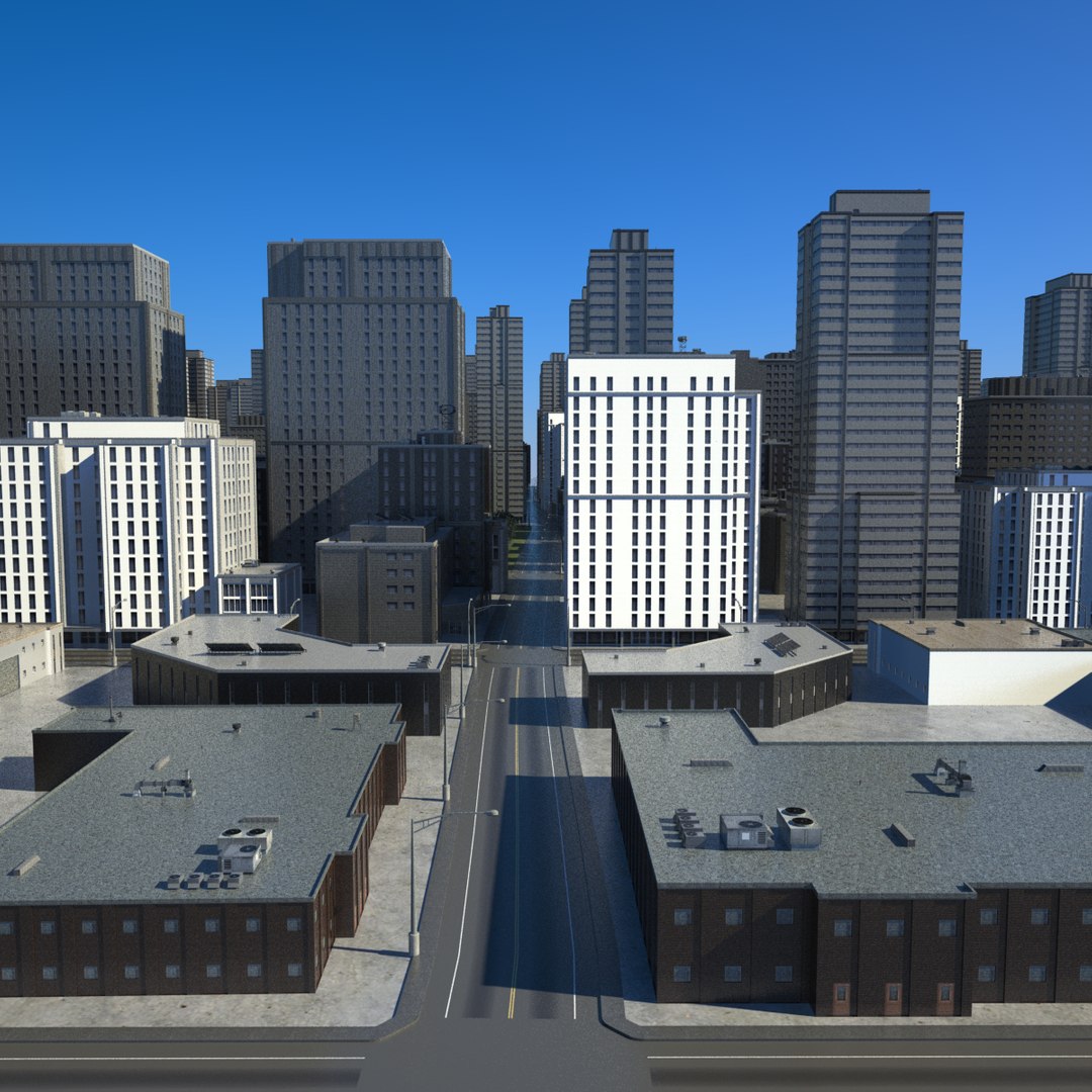 Cityscape Scene Highrise 3d Model