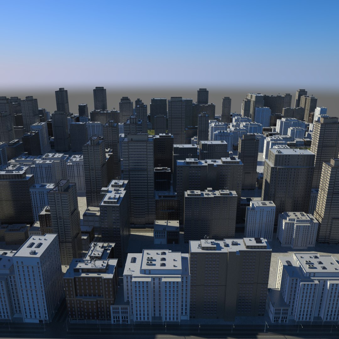 Cityscape Scene Highrise 3d Model