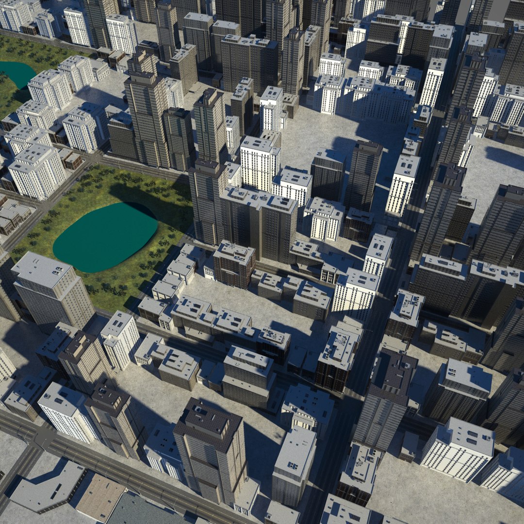 Cityscape Scene Highrise 3d Model