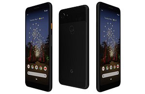 Google Pixel 3a Black Low Poly 3D model