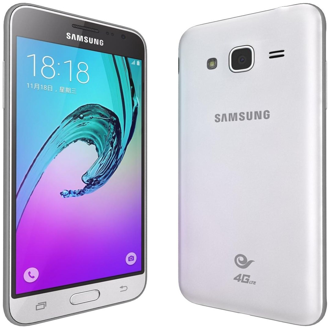 3d samsung galaxy j3 white model