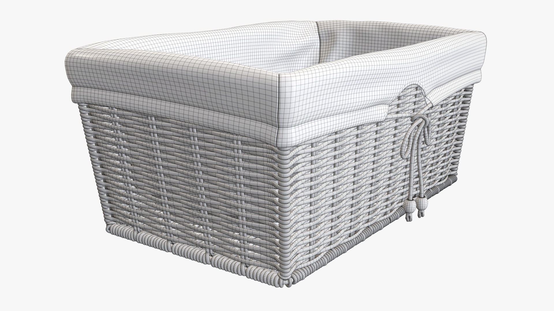 3D wicker basket fabric TurboSquid 1555803