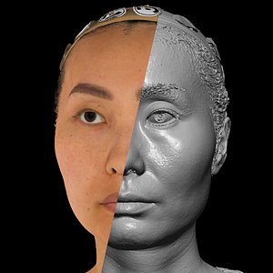 FREE Asian Female 30s head scan 049 3D model
