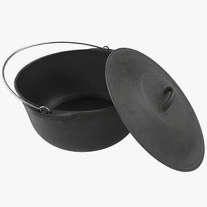 Cast Iron Camping Cooking Pot 3D Model