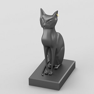 Egyptian goddess Bastet hi-poly figurine
