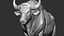 3D model Gaur Bos gaurus  VFX  most Zbrush Sculpture Digitale