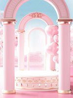 3D three-dimensional pink