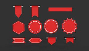 Ribbon Banner 3D model 3D model