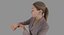 3D businesswoman check time human body model