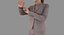 3D businesswoman check time human body model