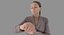 3D businesswoman check time human body model