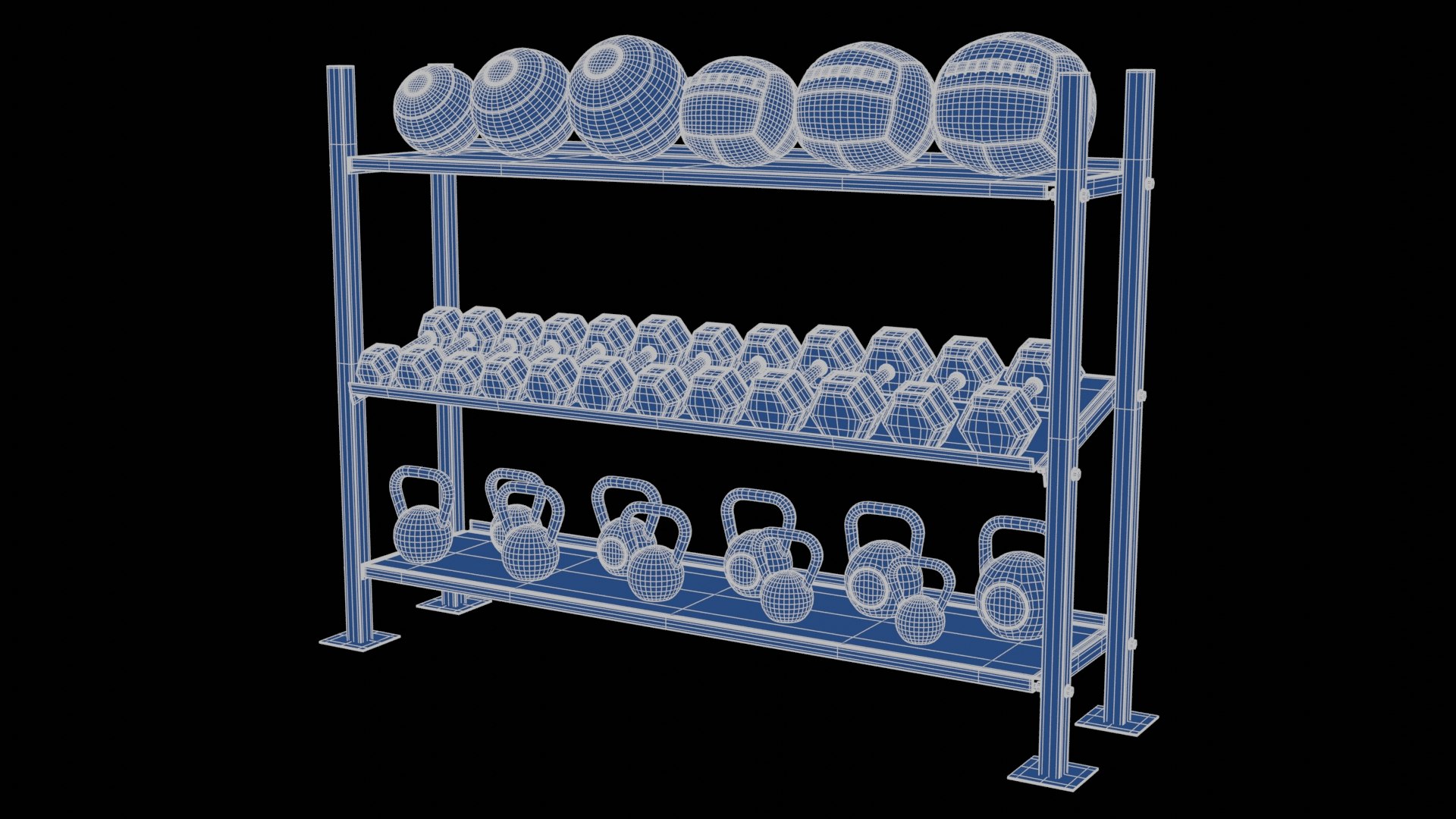 Rack With Sports Equipment 3D - TurboSquid 1918970