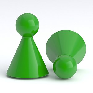 Board Game Pawns v1 Green 3D model