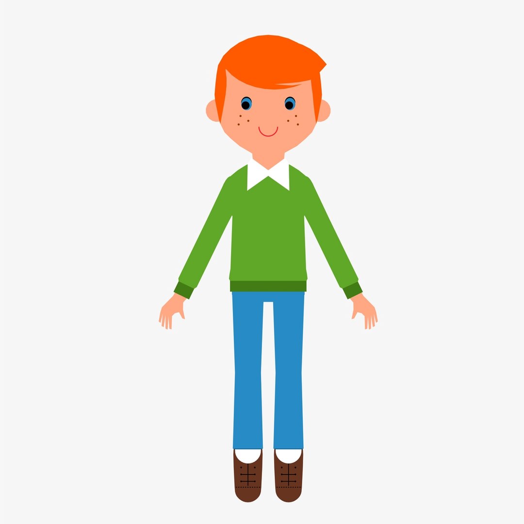 2d boy 3d model