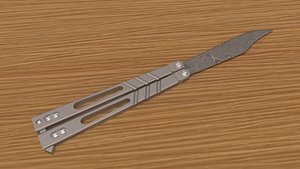 Butterfly knife damascus steel Alpha beast