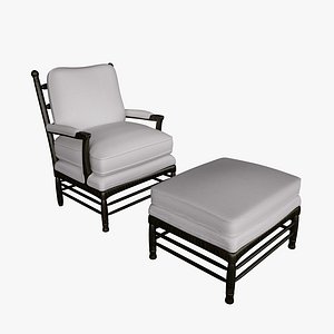 chair ottoman style 3D model