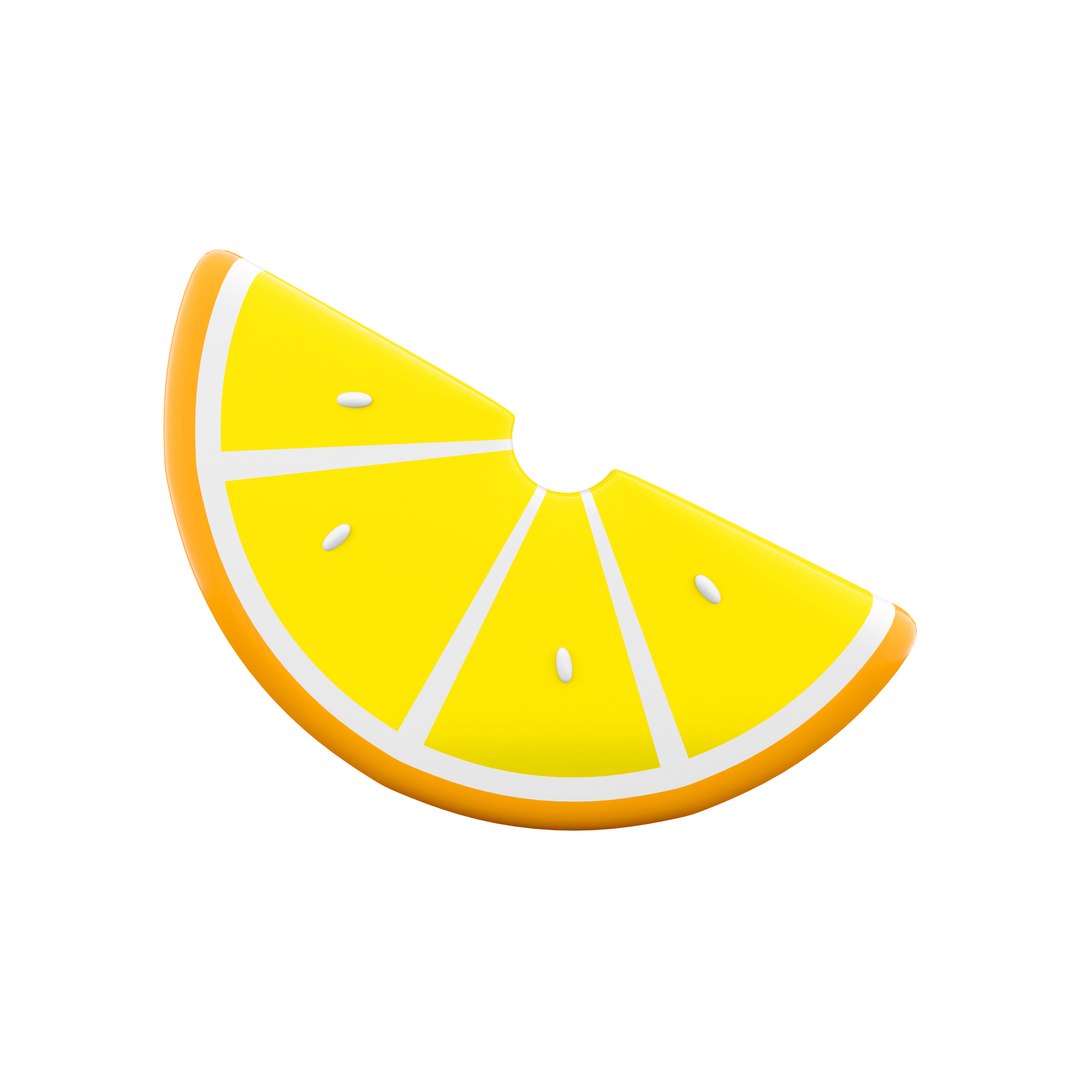 3D 3d Slice Of Lemon Icon - TurboSquid 2044247