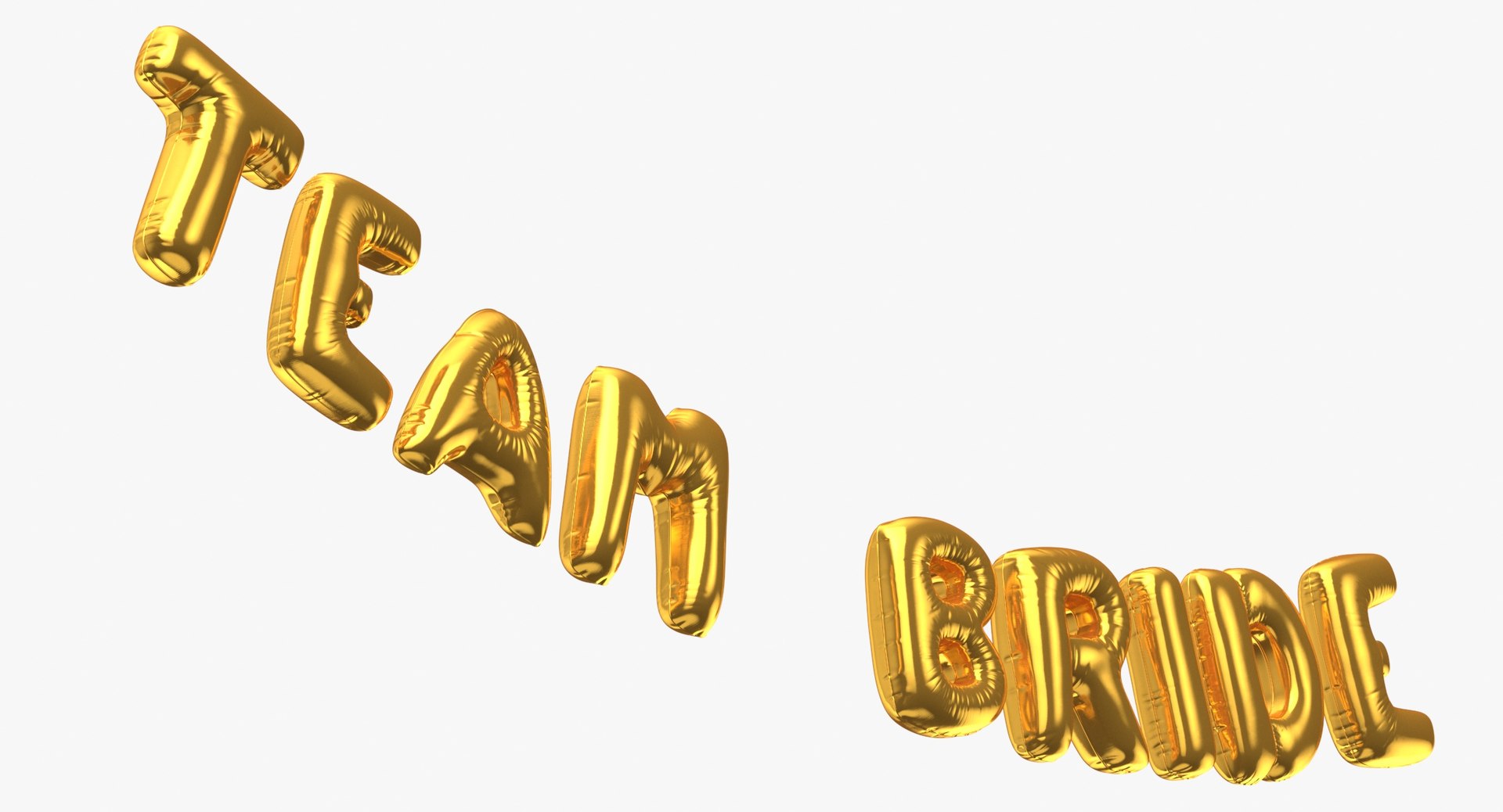 3D Foil Baloon Words Team Bride Gold(1) - TurboSquid 1746561